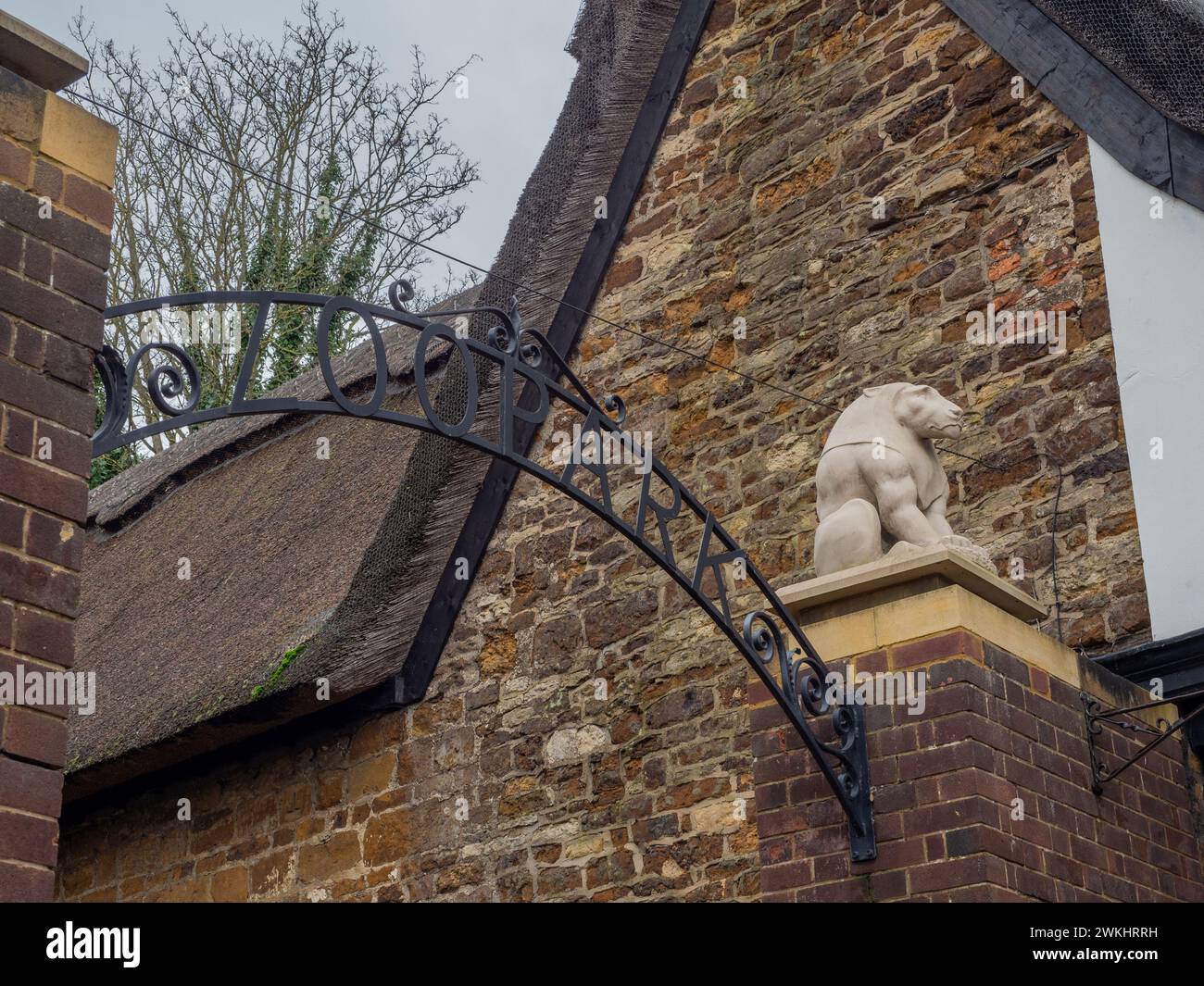 Ingresso all'ex Wellingborough Zoo Park, situato nei terreni di Croyland Abbey, Wellingborough, Regno Unito Foto Stock