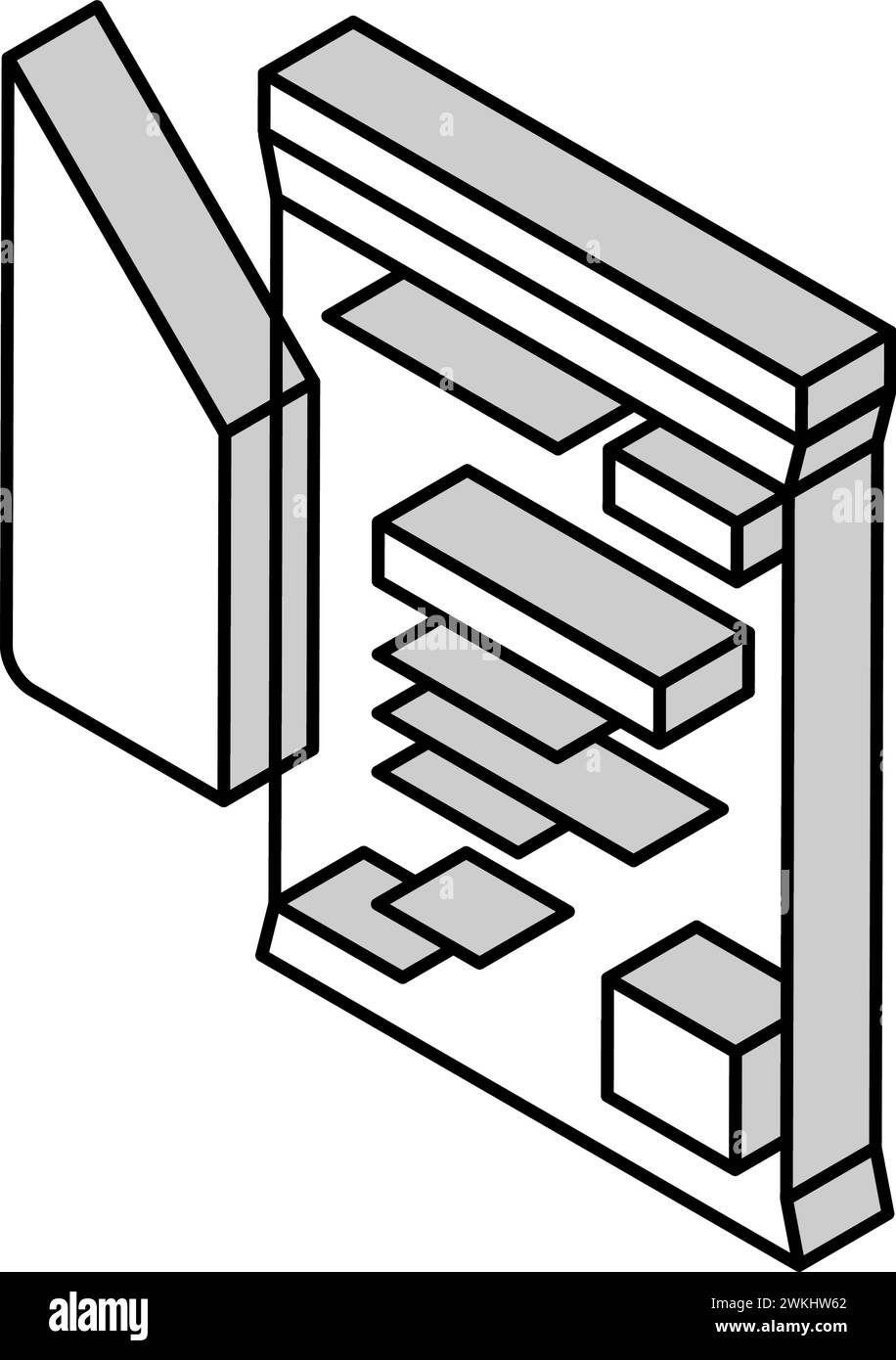 illustrazione del vettore icona isometrica della bendatura triangolare di primo soccorso Illustrazione Vettoriale