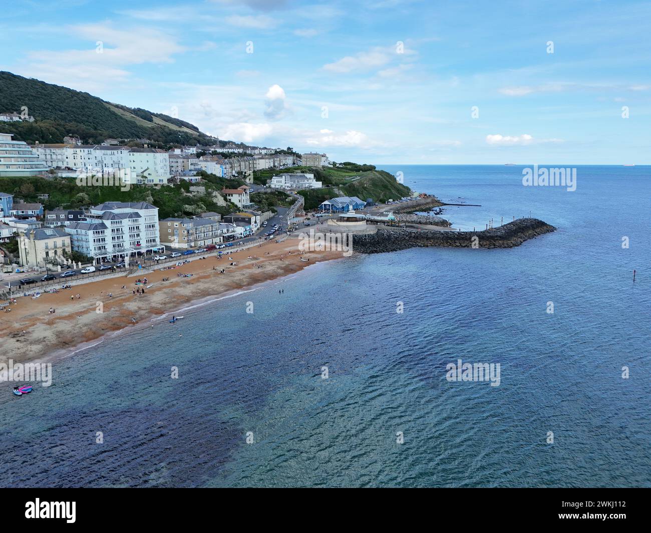 Ventnor Isle of Wight drone britannico, giorno aereo estivo Foto Stock