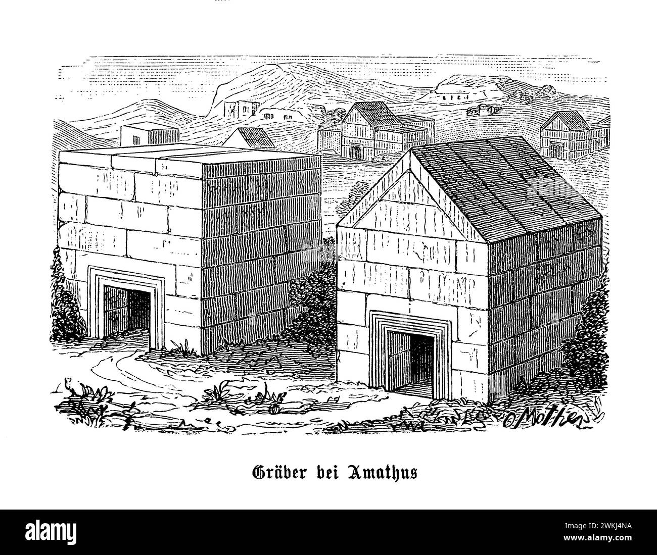 Le antiche tombe di Amathus, Cipro, offrono una finestra unica nel passato, rivelando i complessi strati culturali e storici di uno dei regni più antichi dell'isola. Situate vicino alle rovine della fiorente metropoli, queste tombe risalgono all'età del ferro, mostrando una varietà di costumi funerari influenzati sia dalle pratiche indigene che dalle interazioni esterne con greci, fenici e altre civiltà. L'area della necropoli, con la sua gamma di stili tombali, da semplici pozzi a elaborate tombe a camera, riflette la stratificazione sociale e le espressioni artistiche in evoluzione della AM Foto Stock