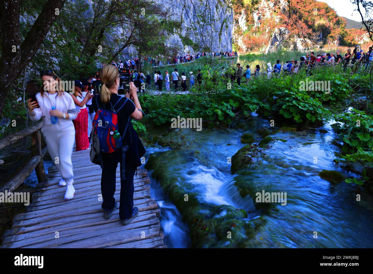 Plitvicer Seen, Wasserfall, Plitvice, Kroatien, Plitvice Nationalpark, lago Plitvice, Naturschönheit, beeindruckende Natur an den Plitvicer visto Foto Stock