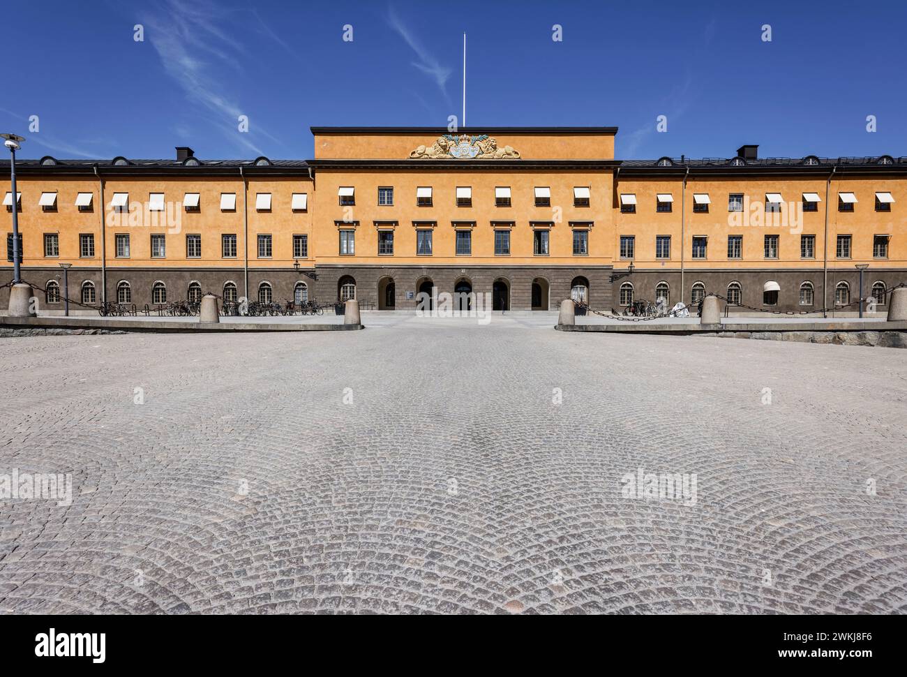 Museo storico statale, museo Statens historiska o Museo Historiska negli ex edifici del reggimento nel quartiere Krubban, Ostermalm, Stoccolma Foto Stock