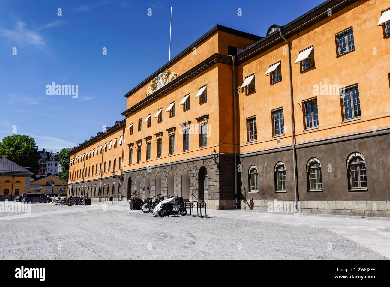 Museo storico statale, museo Statens historiska o Museo Historiska negli ex edifici del reggimento nel quartiere Krubban, Ostermalm, Stoccolma Foto Stock