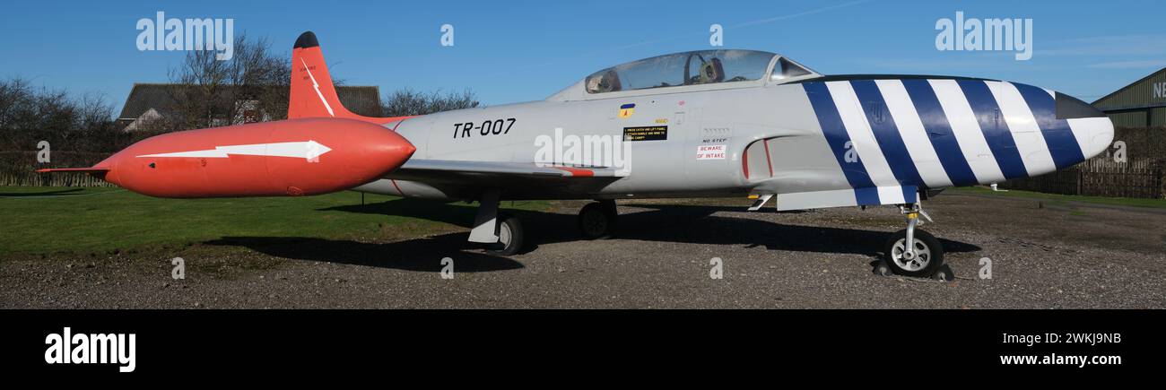 Il Lockheed T-33 Shooting Star è un addestratore a getto subsonico americano. Fu prodotto dalla Lockheed e fece il suo primo volo nel 1948. Foto Stock