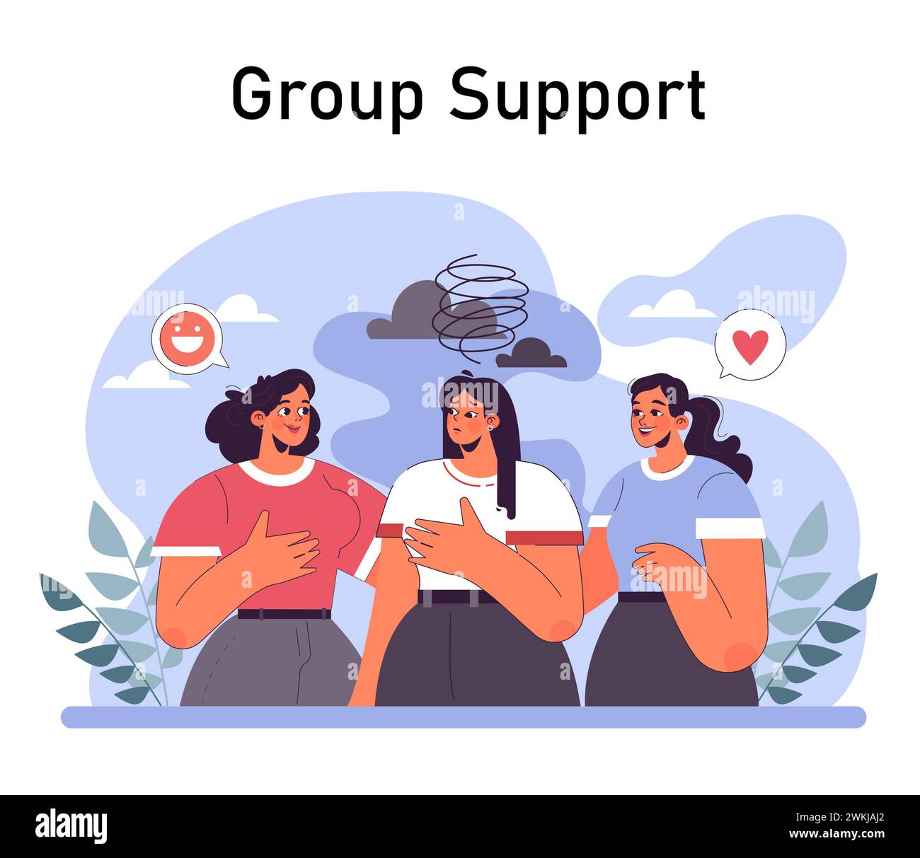 Attacco di panico. Disturbo di salute mentale. Fobia, frustrazione e sollecitazione costante. Psicoterapia e idea di supporto emotivo. Illustrazione vettoriale piatta Illustrazione Vettoriale