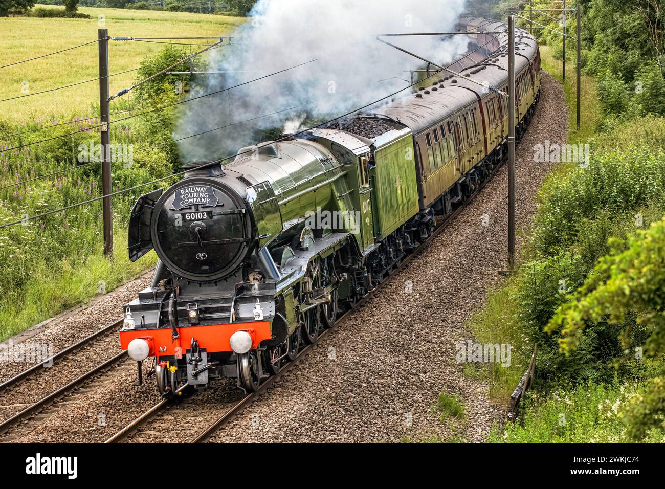 Il "Flying Scotsman", il motore a vapore più famoso al mondo, ha 100 anni nel 2023 Foto Stock