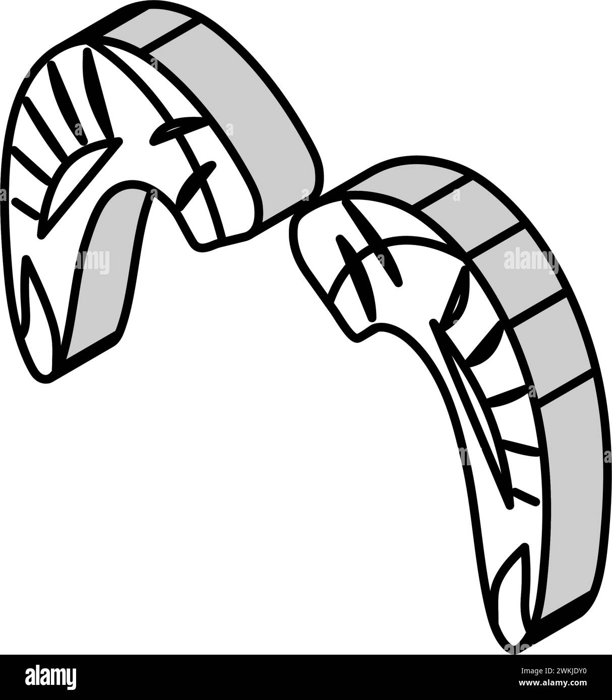 illustrazione vettoriale icona isometrica animale corno di pecora Illustrazione Vettoriale