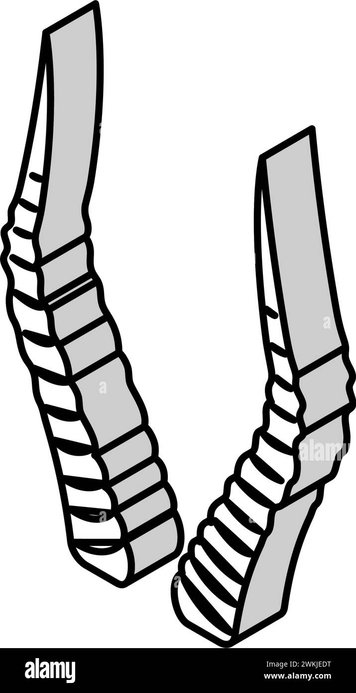 illustrazione del vettore icona isometrica dell'animale del corno dell'antilope Illustrazione Vettoriale