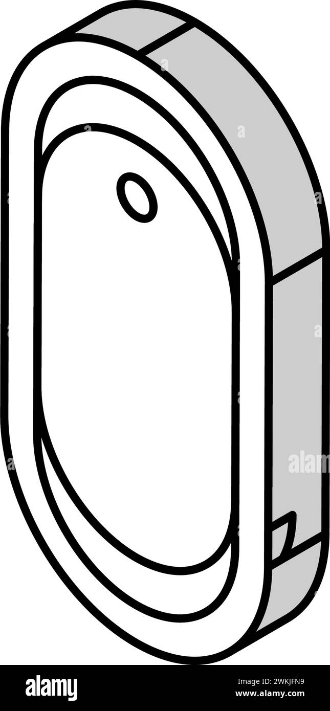 immagine vettoriale icona isometrica vista dall'alto del bagno Illustrazione Vettoriale