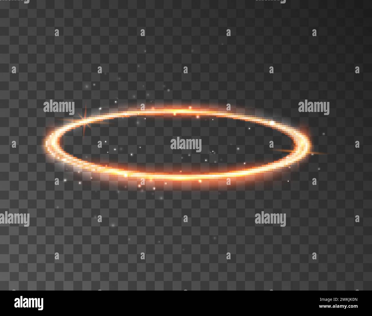 Angelo Halo ring saint aureole icona. L'angelo dell'anello santo Halo isolò l'elemento realistico del cerchio d'oro di nimbus Illustrazione Vettoriale