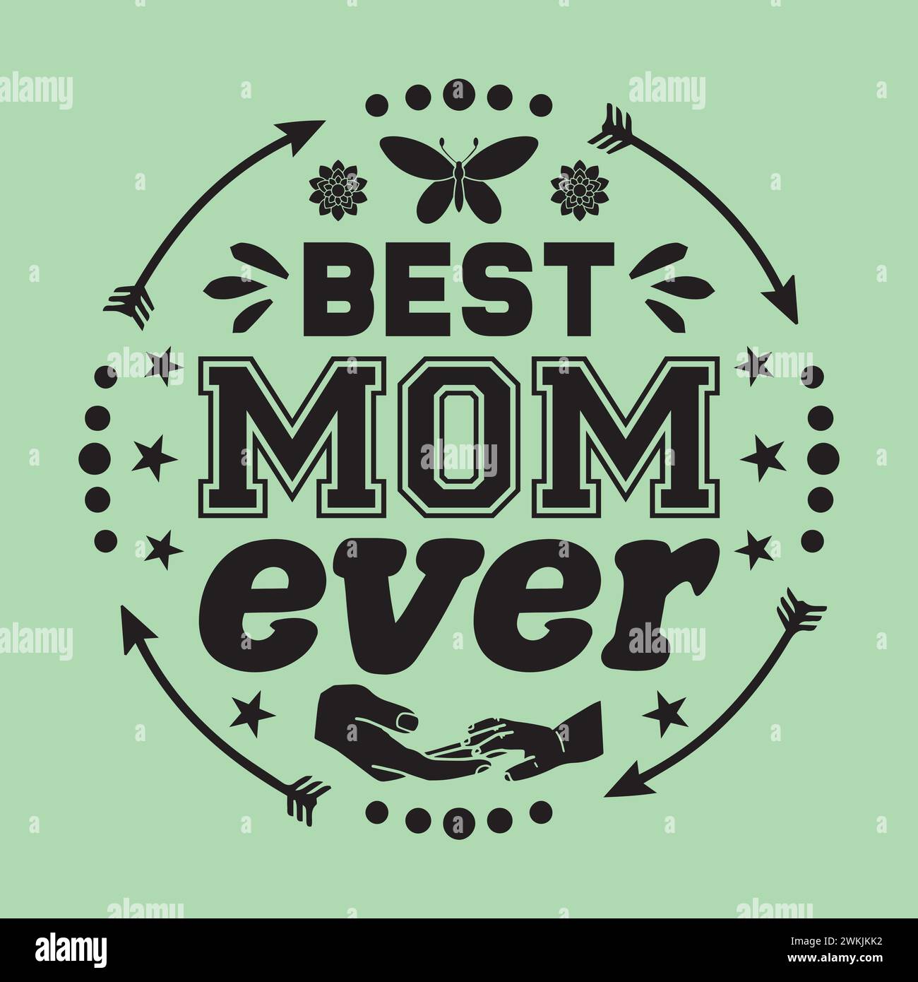 T-shirt per la Festa della mamma con design tipografico Illustrazione Vettoriale