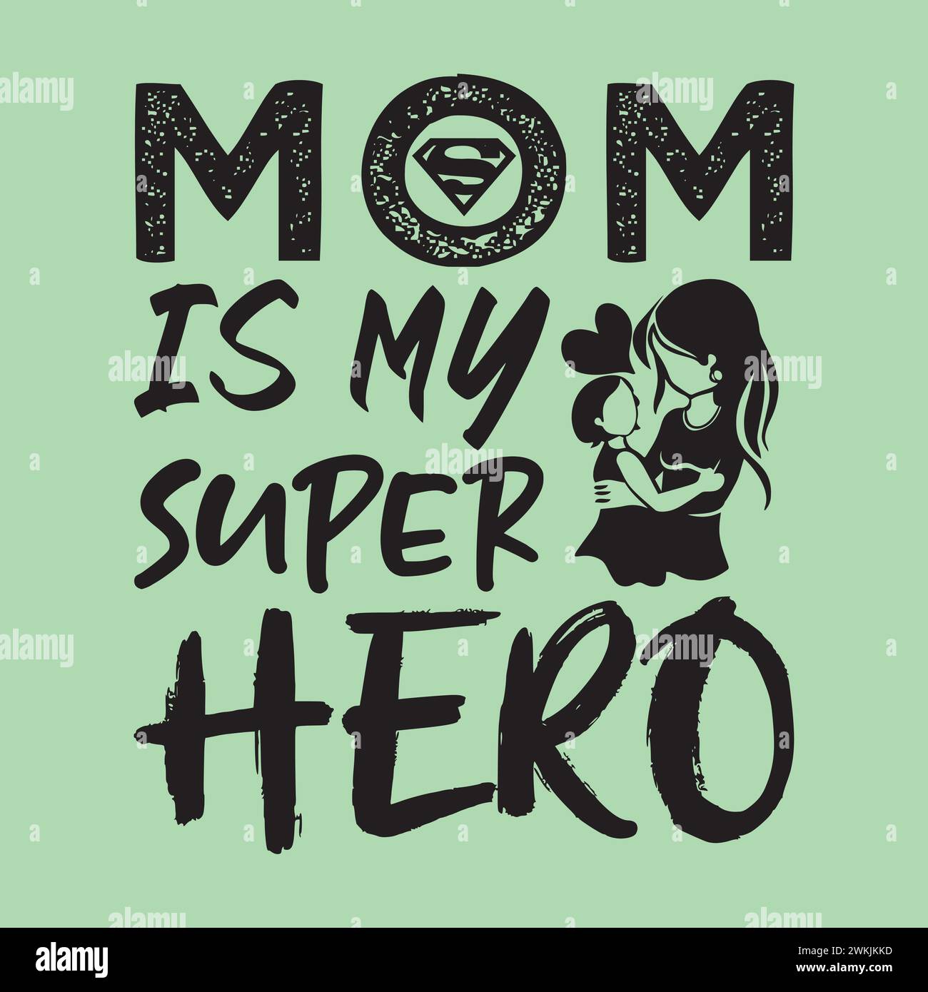 T-shirt per la Festa della mamma con design tipografico Illustrazione Vettoriale