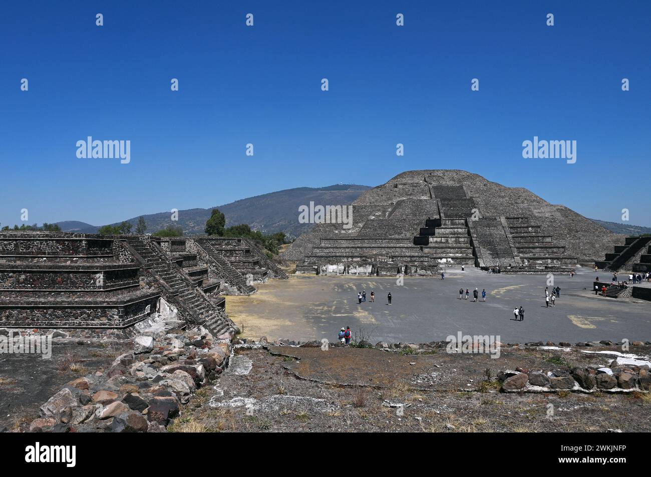 Piramidi di Teotihuacan negli altopiani centrali del Messico Foto Stock