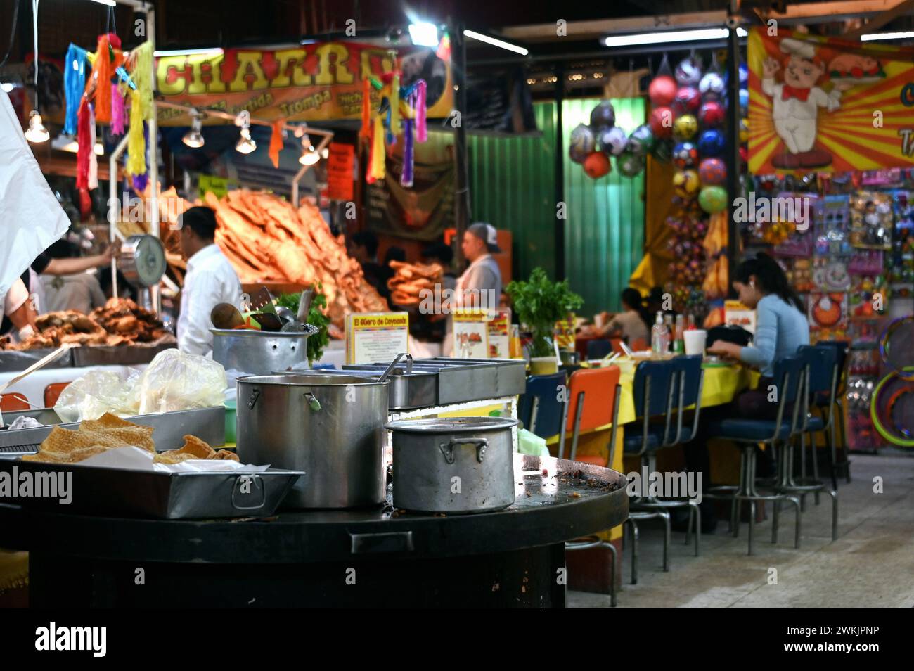 Stand im Mercado de Coyoacan, Mexiko Stadt Foto Stock