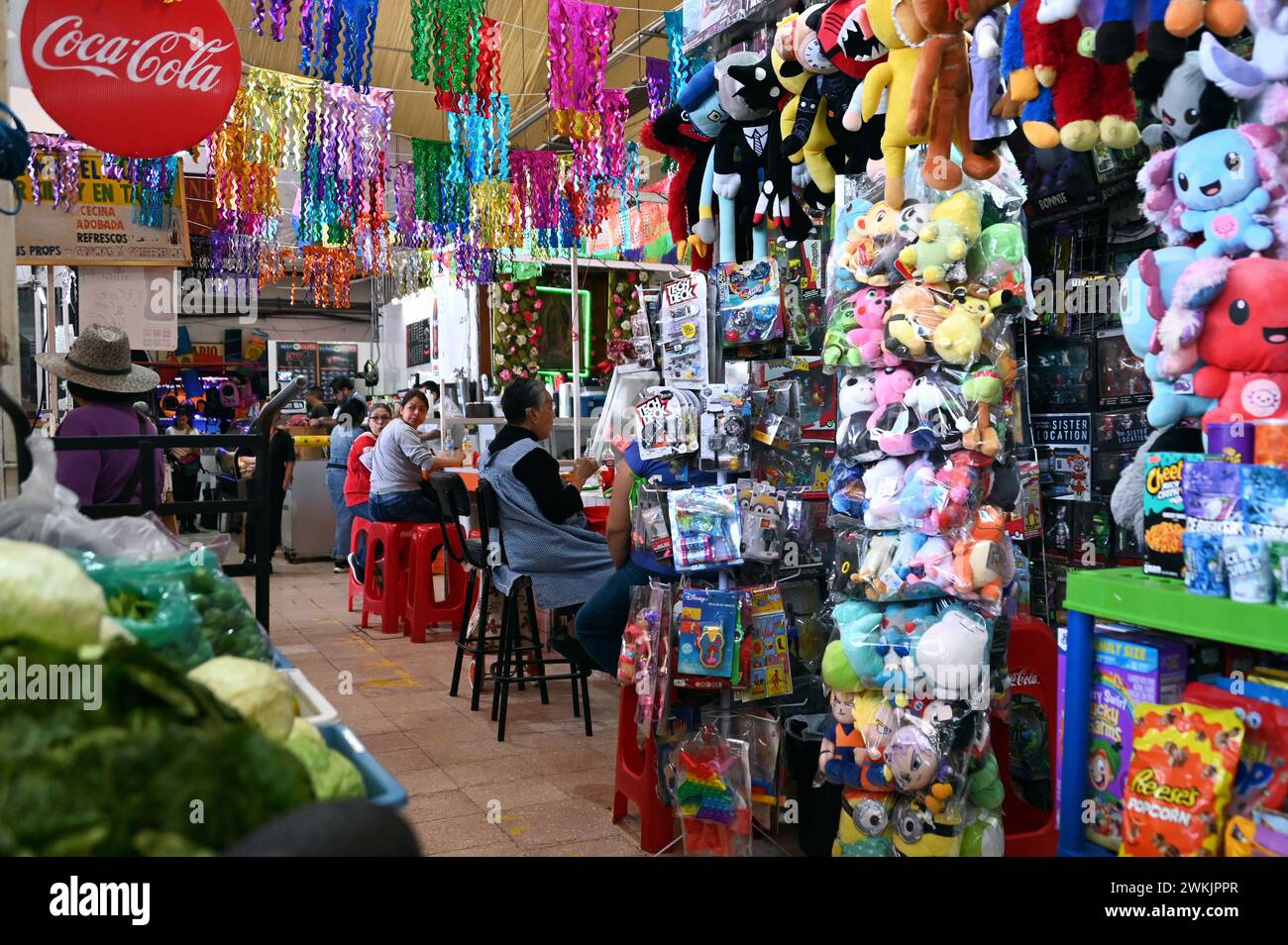 Stand im Mercado de Coyoacan, Mexiko Stadt Foto Stock