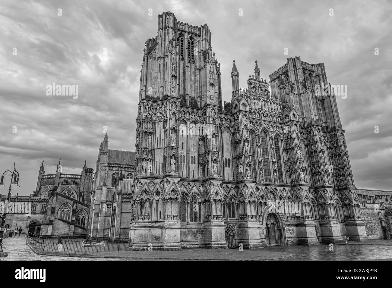 Wells Cathedral nel Somerset. Foto Stock