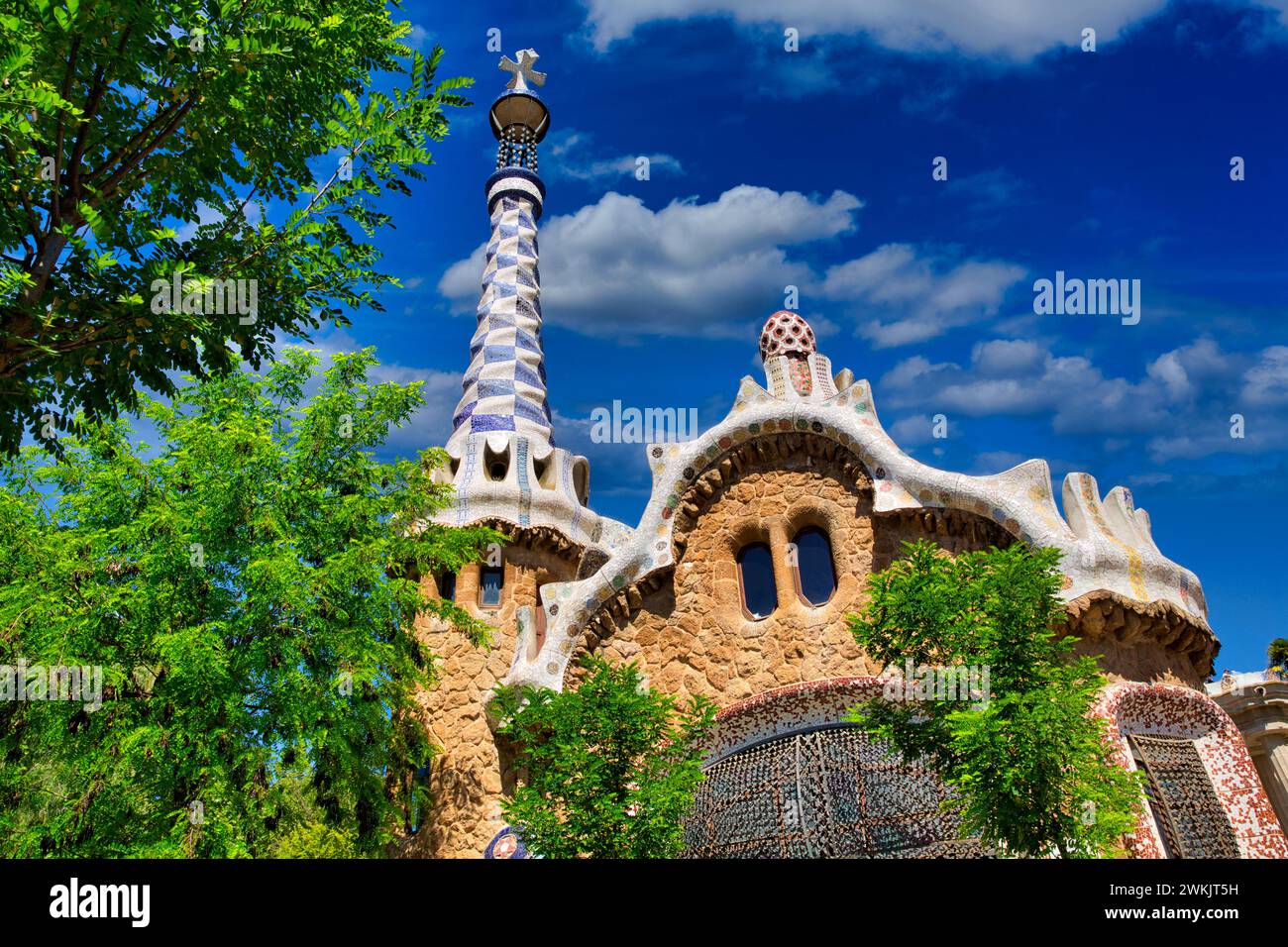 Parco Güell di Antonio Gaudí. Barcellona. La Catalogna. Spagna. Foto Stock
