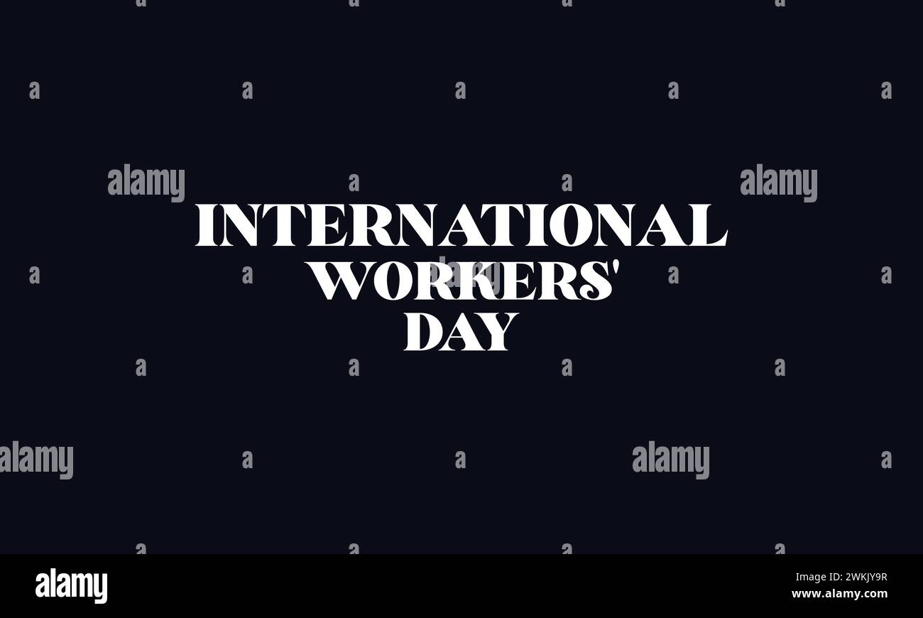 Happy International Workers' Day elegante design con illustrazioni testuali Illustrazione Vettoriale