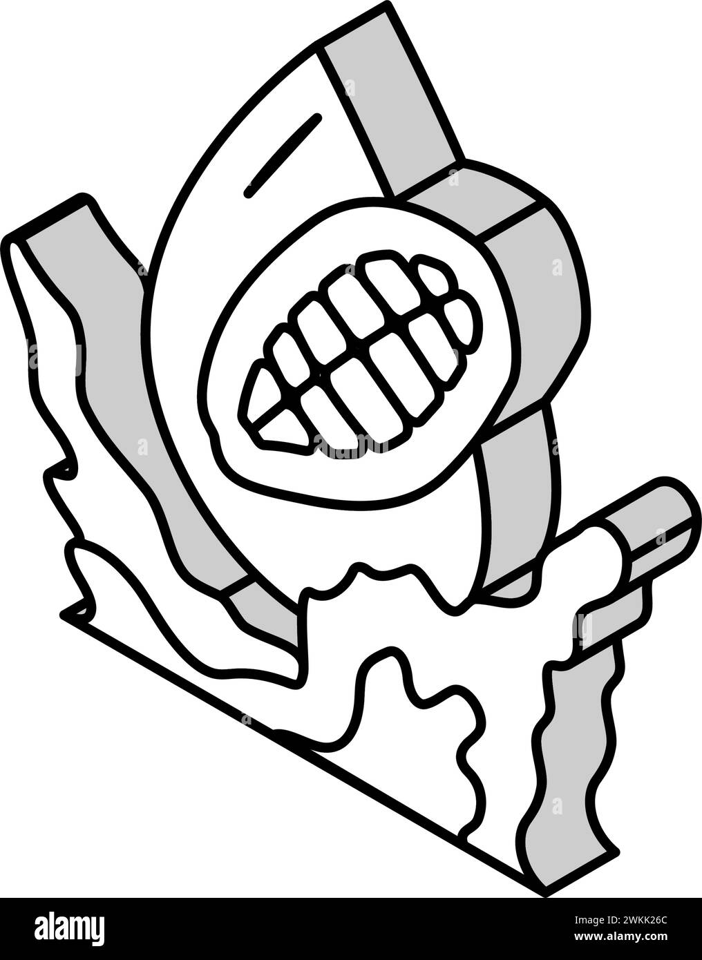 illustrazione vettoriale dell'icona isometrica gialla del burro di cacao Illustrazione Vettoriale