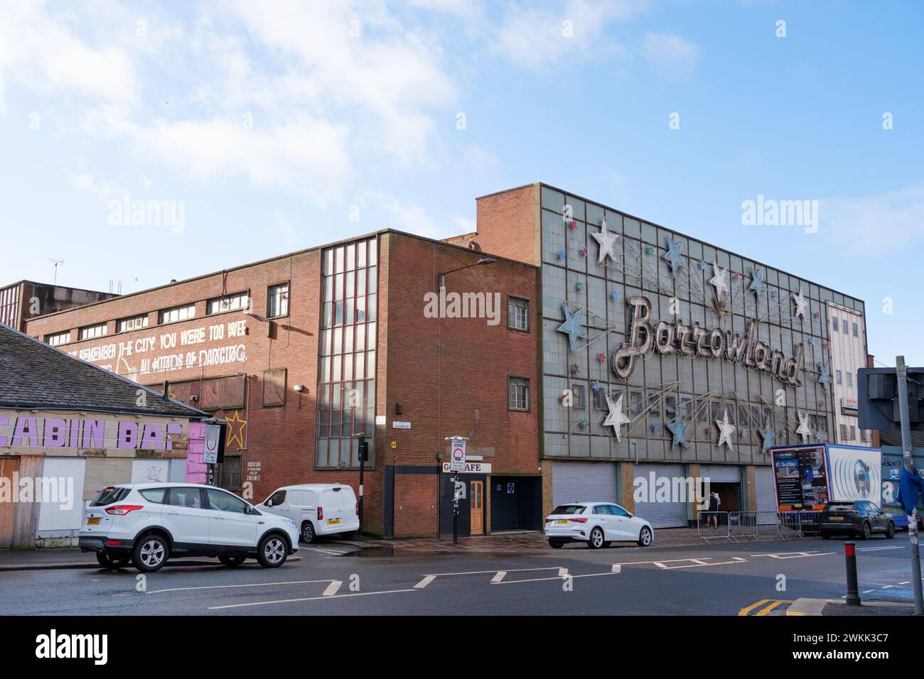 glasgow, Scozia: 12 febbraio 2024: Glasgow Barrowland Ballroom, famoso esterno durante il giorno a Barras Foto Stock