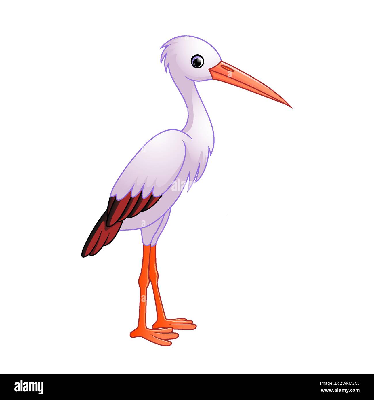 Icona Cartoon Stork Illustrazione Vettoriale