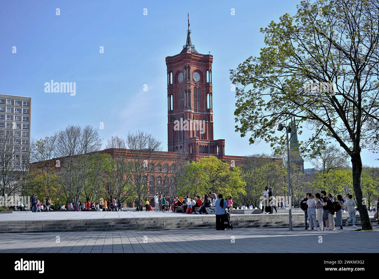 Rotes Rathaus (municipio rosso), Berlino, Germania Foto Stock