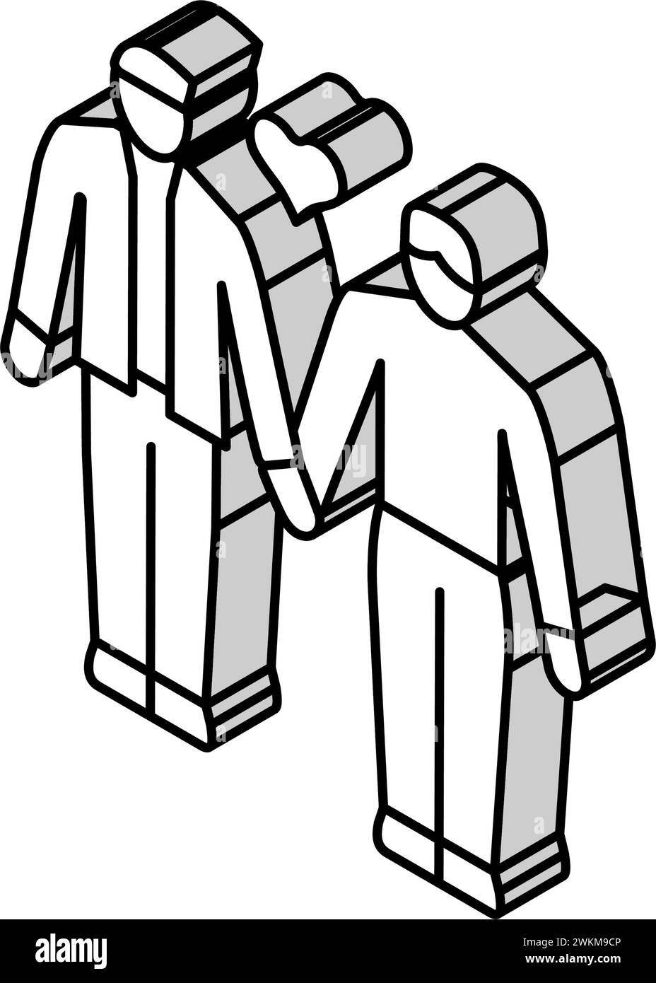 la coppia gay lgbt ama l'illustrazione isometrica del vettore dell'icona Illustrazione Vettoriale