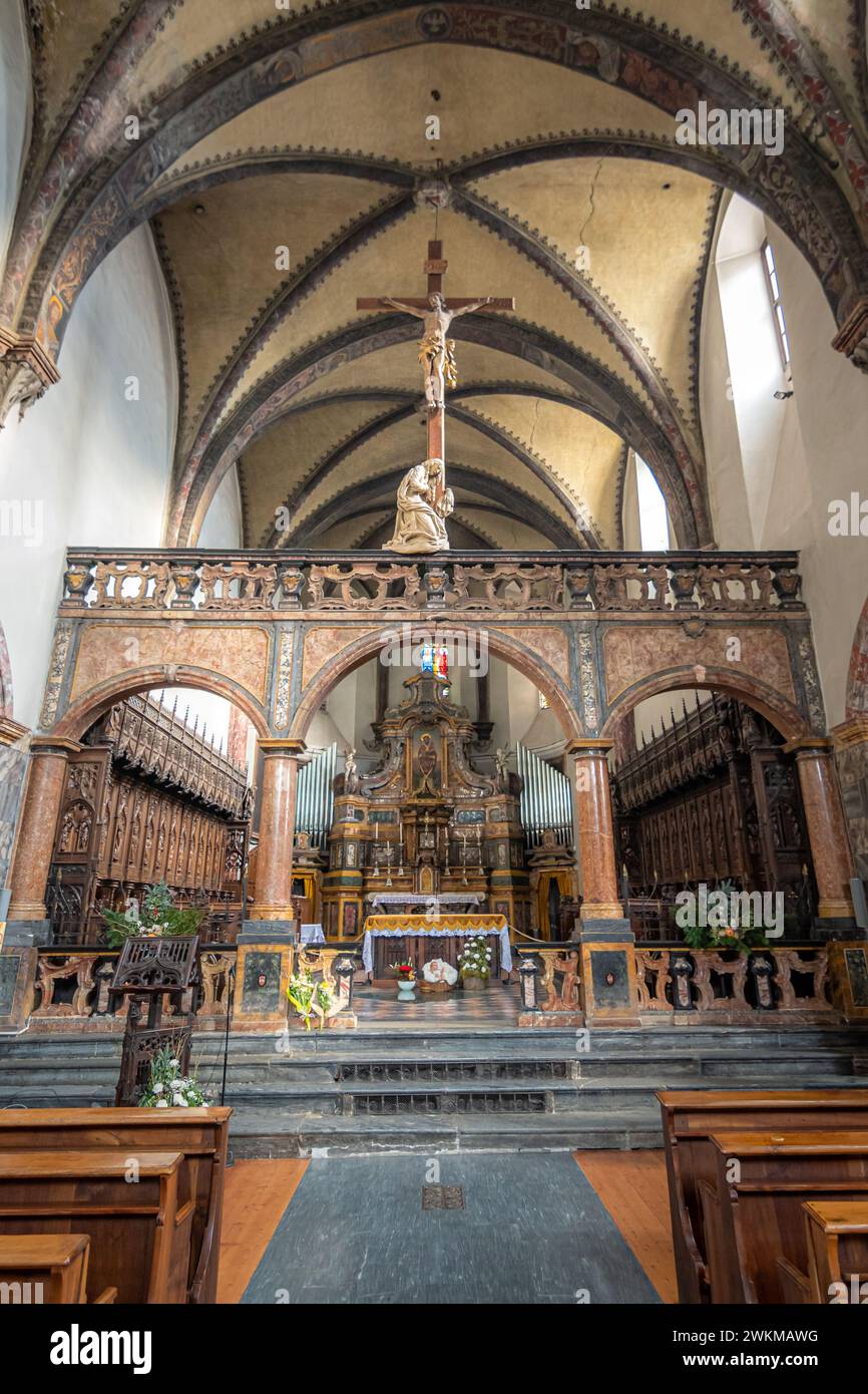 Cattedrale di Sant'Orso in Valle d'Aosta, Italia Foto Stock