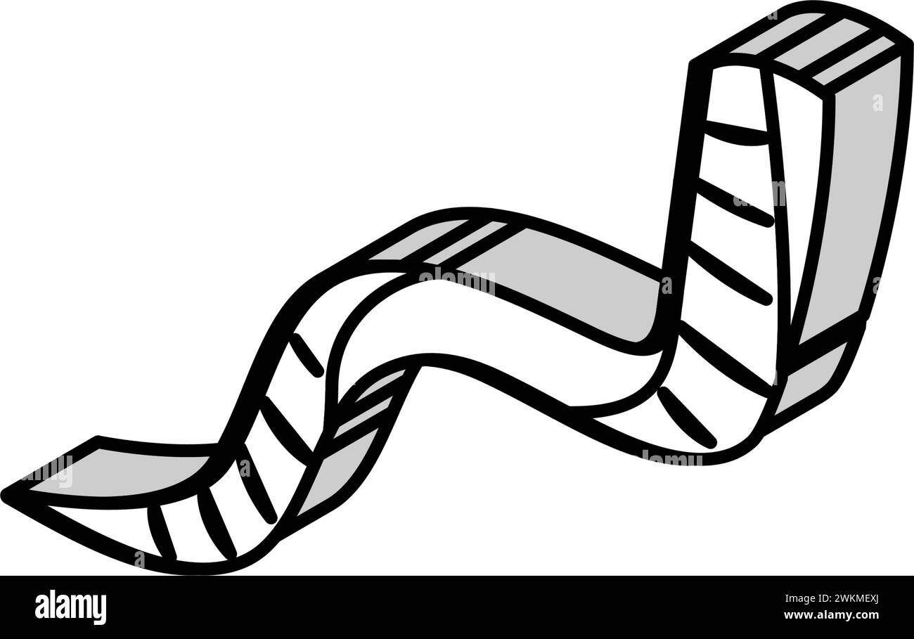 illustrazione vettoriale dell'icona isometrica ebraica del corno di shofar Illustrazione Vettoriale