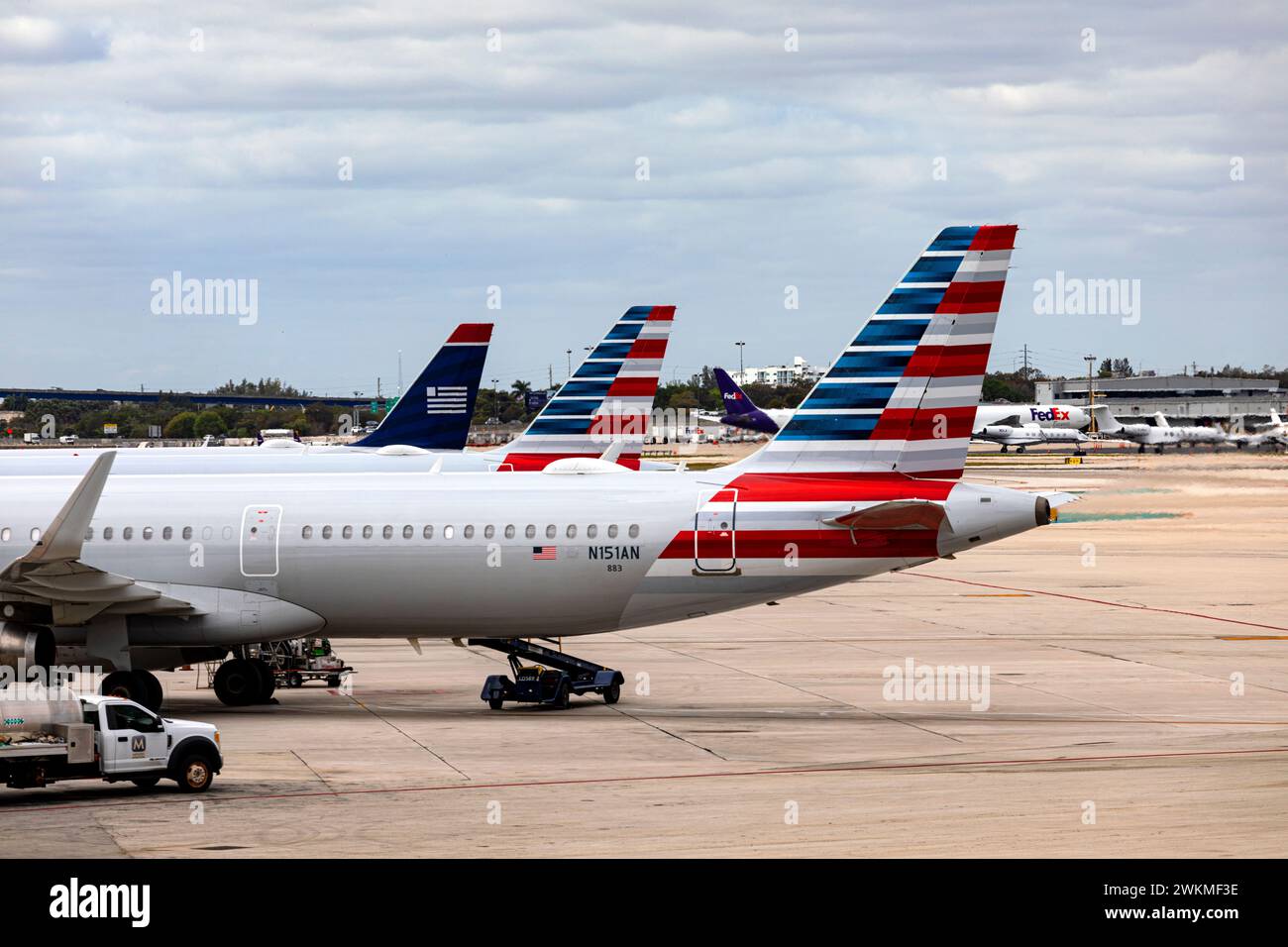 Aerei American Airline all'aeroporto di Fort Lauderdale FL USA Foto Stock