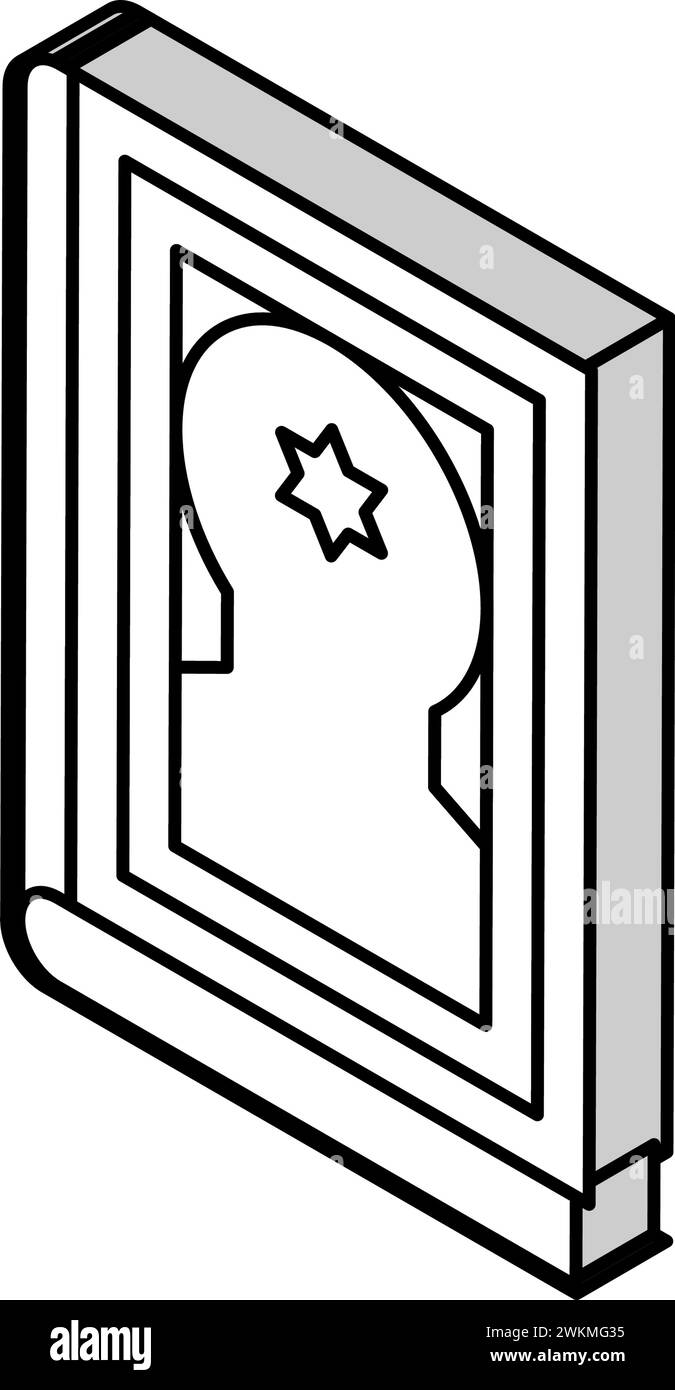 libro di preghiere ebraico siddur icona isometrica illustrazione vettoriale Illustrazione Vettoriale