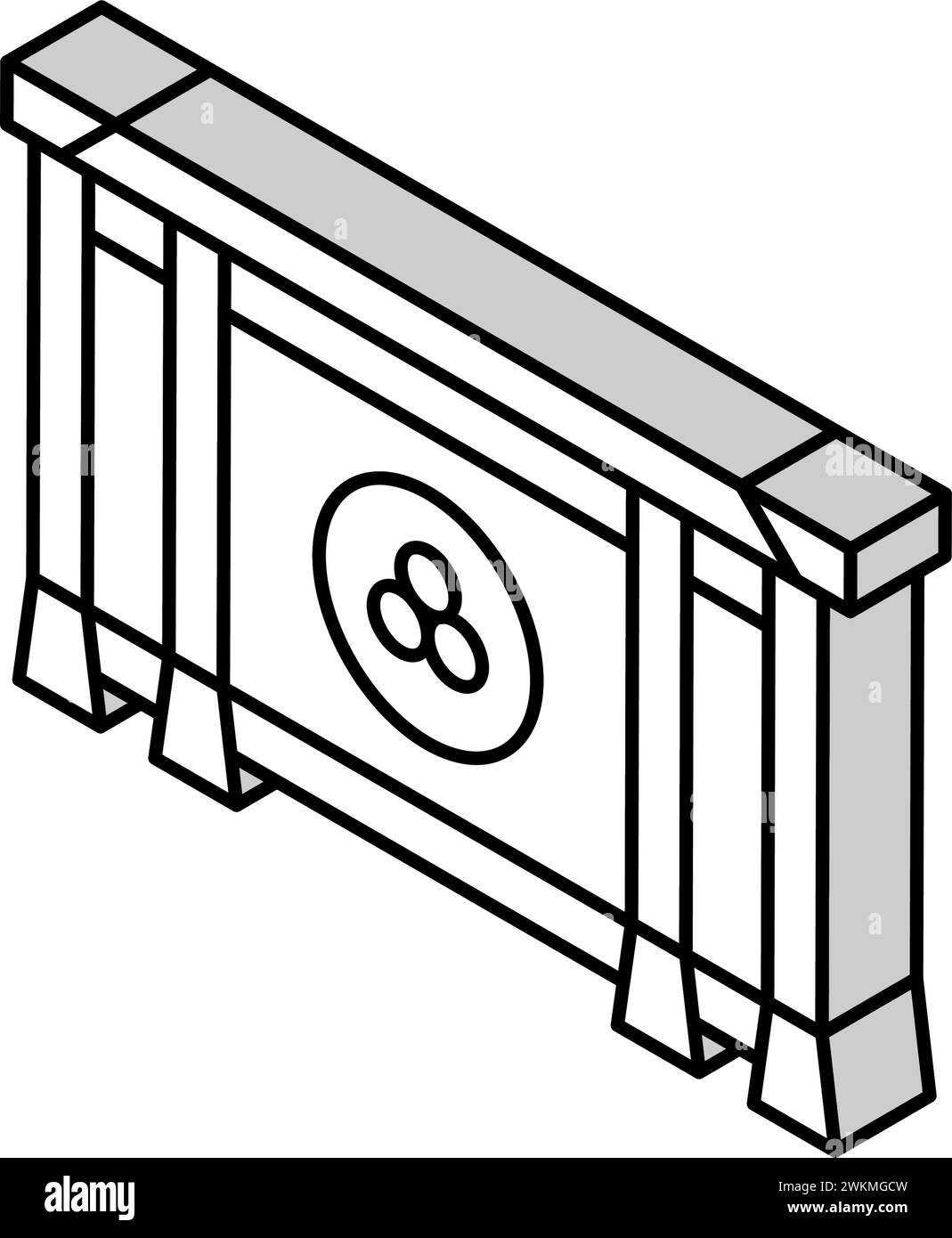saisen monetario che offre lo shintoismo icona isometrica illustrazione vettoriale Illustrazione Vettoriale