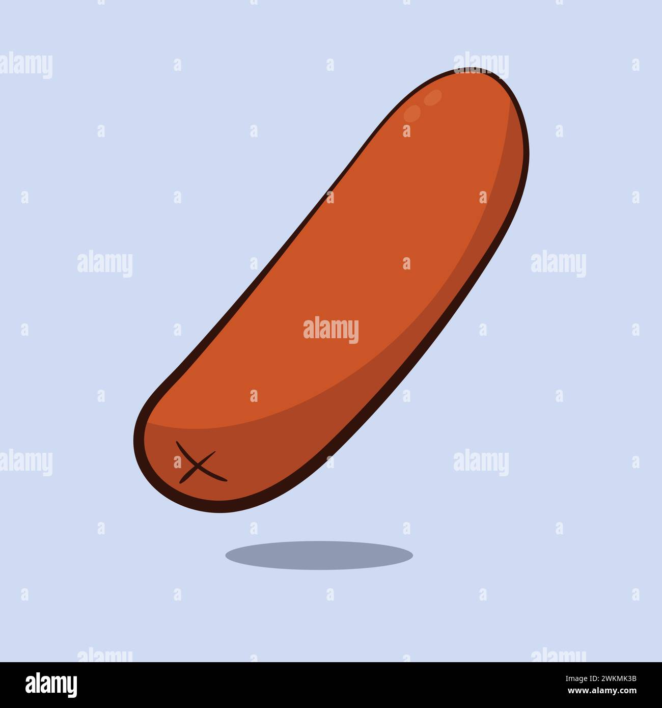 Icona vettore salsiccia illustrazione icona del fast food Sausage Hot Dog Vector Illustrazione Vettoriale