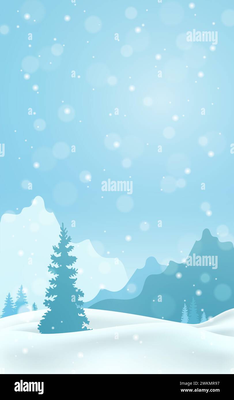 Sfondo neve invernale. Trama astratta bianca. Cielo blu con neve che cade, fiocco di neve. Modello di design Fantazy. Sfondo con un paesaggio di luce fredda. Foto Stock