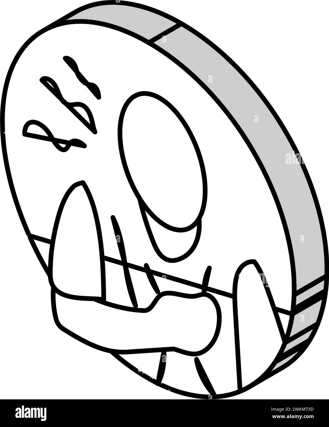 illustrazione vettoriale icona isometrica sintomo di malattia respiratoria Illustrazione Vettoriale