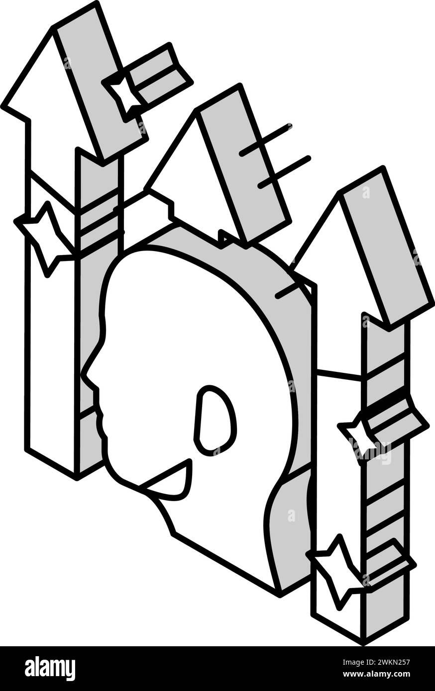 illustrazione vettoriale dell'icona isometrica per automotivazione Illustrazione Vettoriale