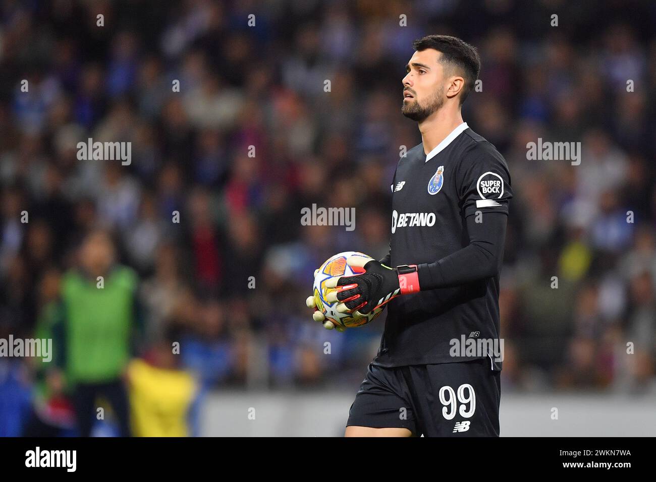 21 febbraio 2024: Dragon Stadium, Porto, Portogallo; Champions League. FC Porto contro Arsenal FC: Diogo Costa, portiere del Porto Foto Stock