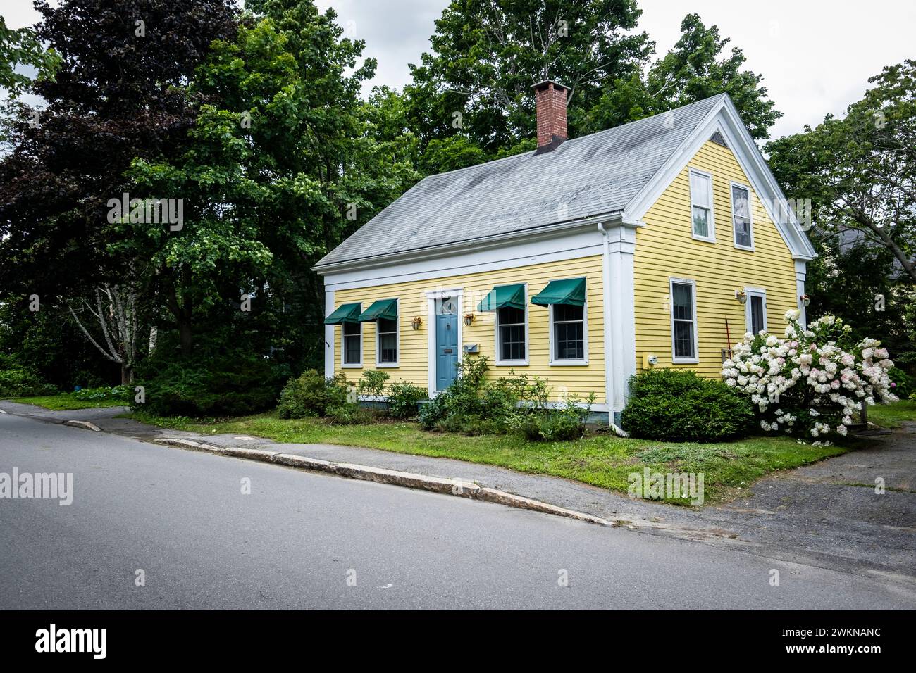 Case e strade del Maine, Rockland, Stati Uniti Foto Stock