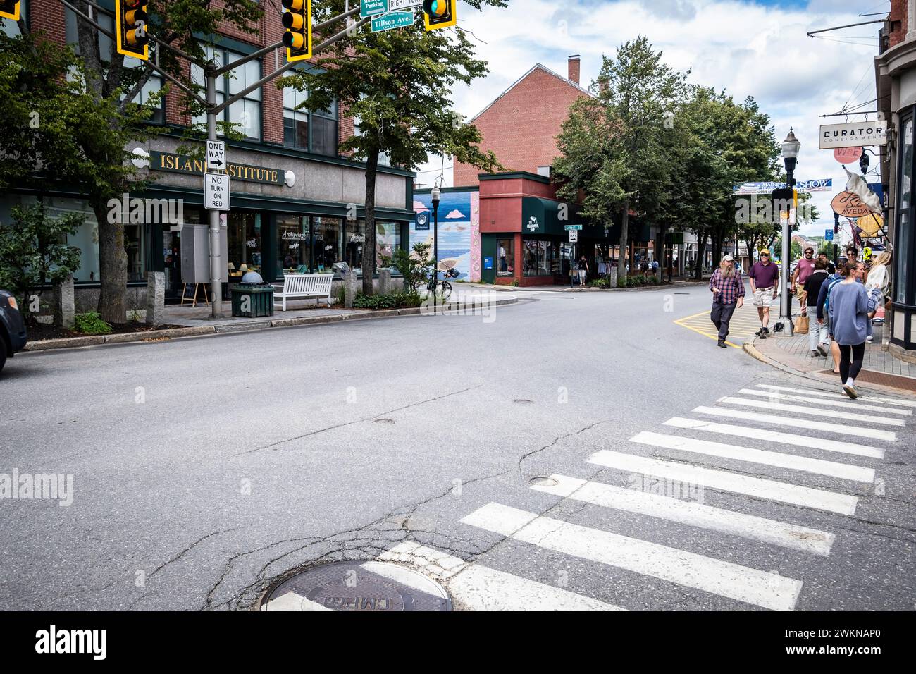 Streets of Rockland Maine, Stati Uniti Foto Stock