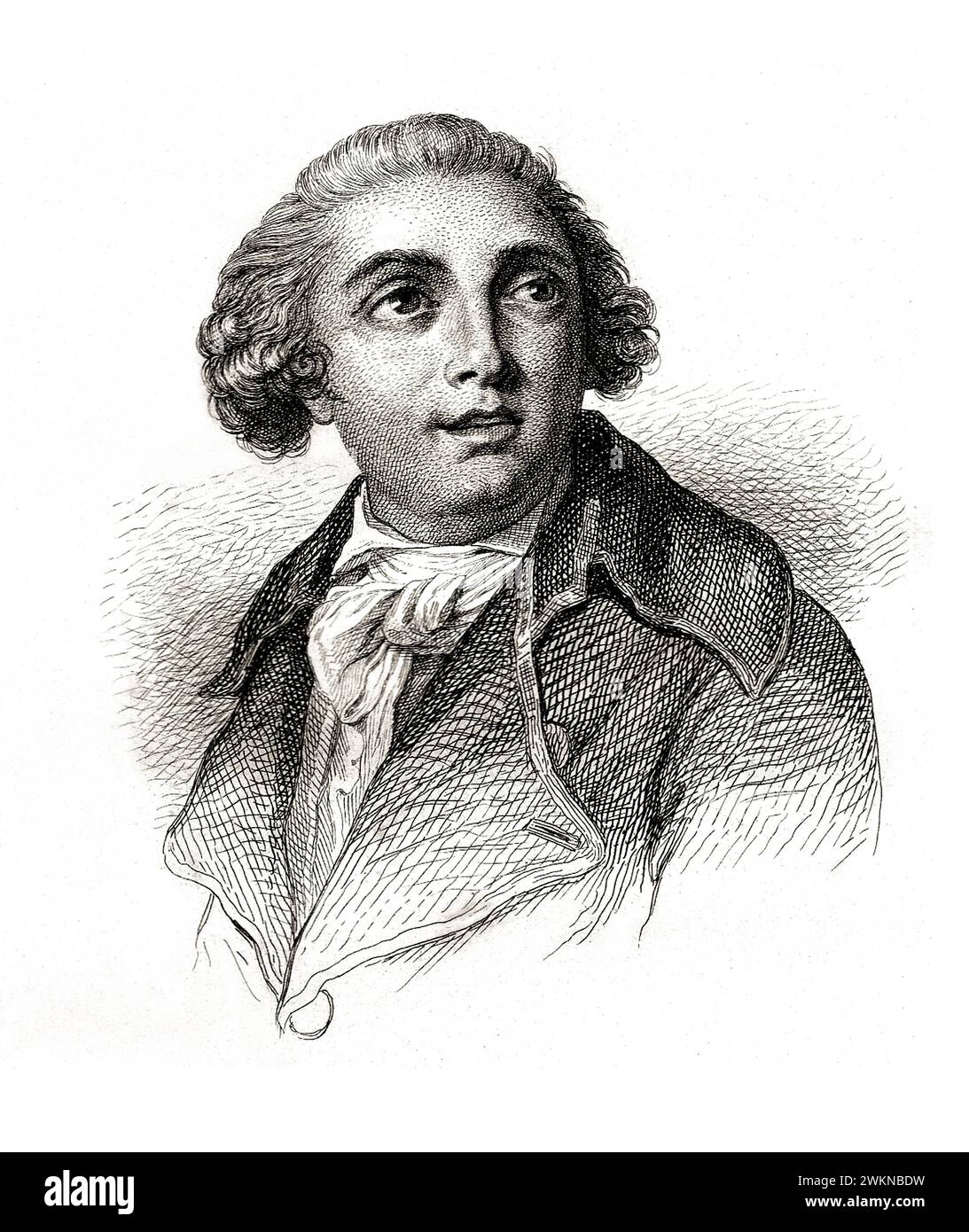 1775 CA, ITALIA : il compositore italiano GIOVANNI PAISIELLO ( 1740 - 1816 ) . Maestro personale della Cappella dell'imperatrice Caterina II di Russia (1776), re Ferdinando II di Napoli (1783) e Napoleone Bonaparte (1802). Con una composizione lirica Paisiello aprì il TEATRO alla SCALA di Milano . Ritratto di artista ignoto , da ritratto originale della pittrice Élisabeth Vigée le Brun ( 1755 - 1842 ) . - COMPOSITORE - OPERA LIRICA - LA SCALA - CLASSICA - RITRATTO - MUSICISTA - MUSICA - baffi - baffi - colletto - cravatta - cravatta - rouches - STORIA Foto Stock