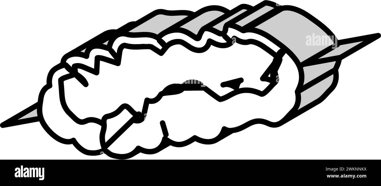 adana kebab cucina turca icona isometrica illustrazione vettoriale Illustrazione Vettoriale