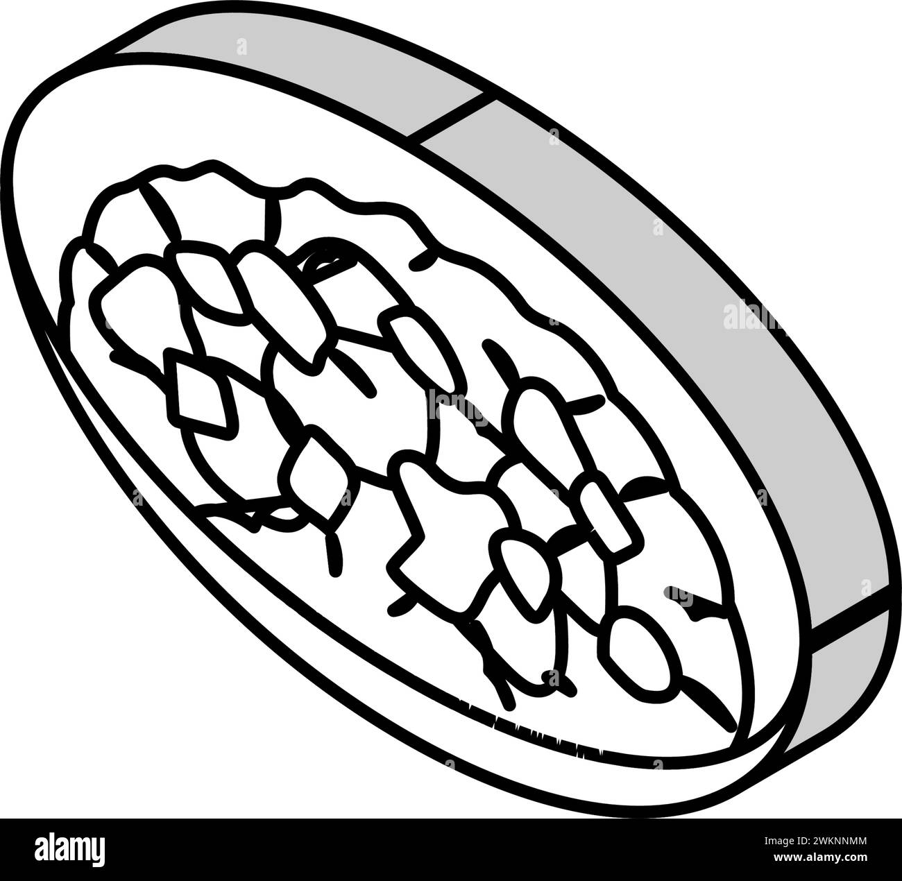 saksuka cucina turca icona isometrica illustrazione vettoriale Illustrazione Vettoriale