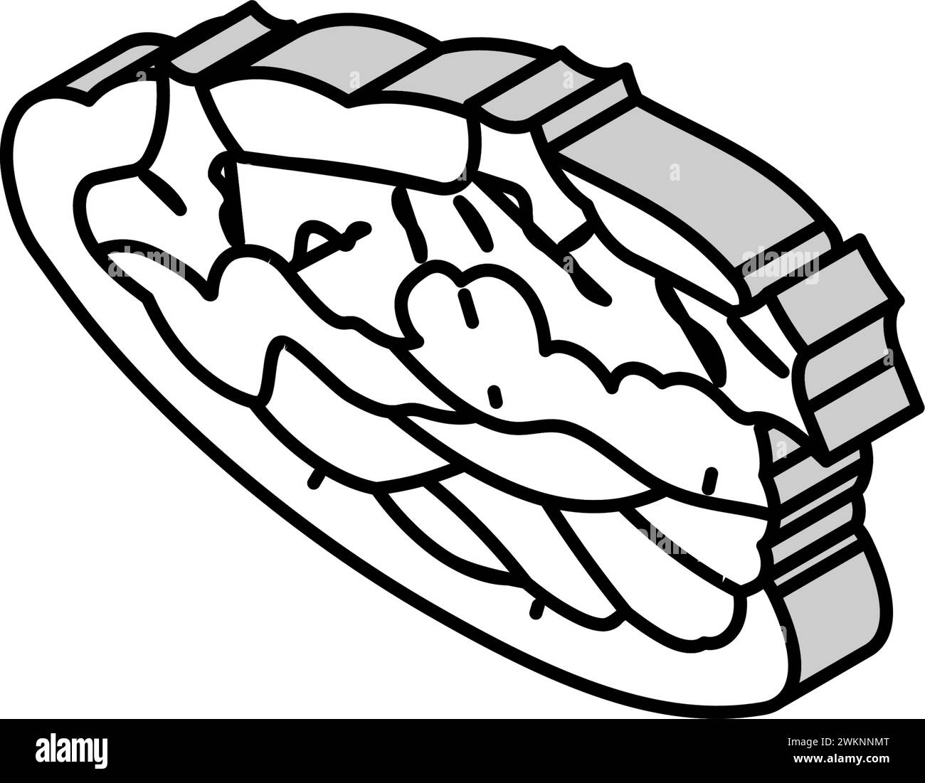 doner kebab cucina turca icona isometrica illustrazione vettoriale Illustrazione Vettoriale