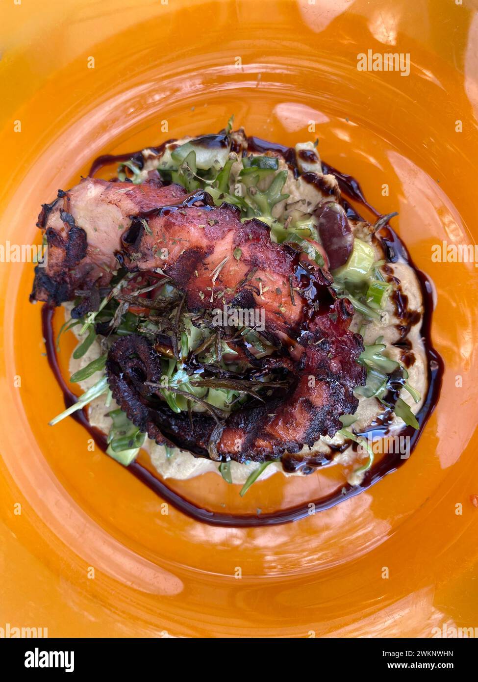 Polpo, polpo, calamari, grigliati, cibo, Salonicco, Macedonia, Grecia Foto Stock