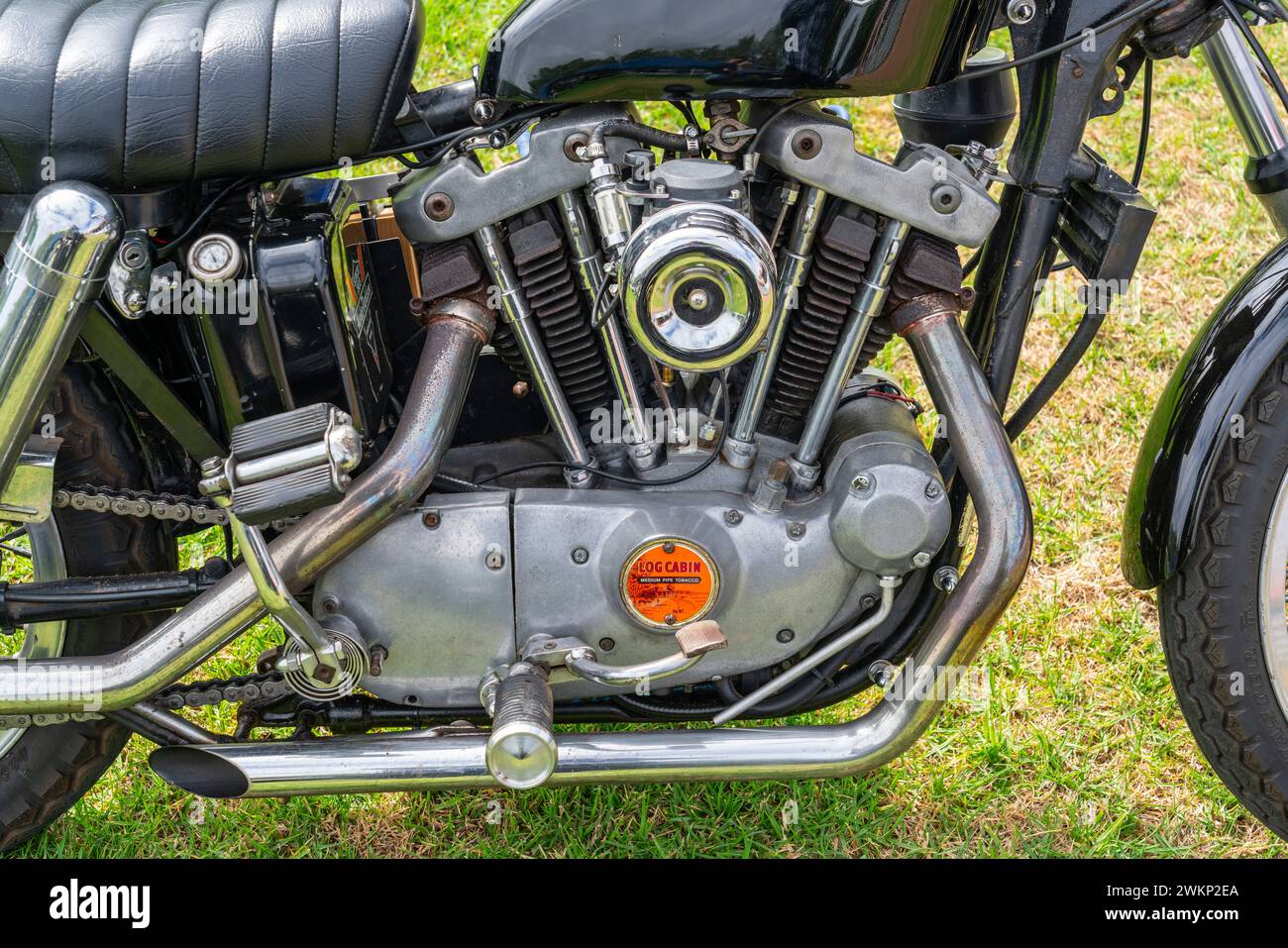 Harley Davidson Sporster all'esposizione di auto di Glen Innes presso la vetrina di Glen Innes, nel nord del nuovo Galles del Sud, Australia Foto Stock