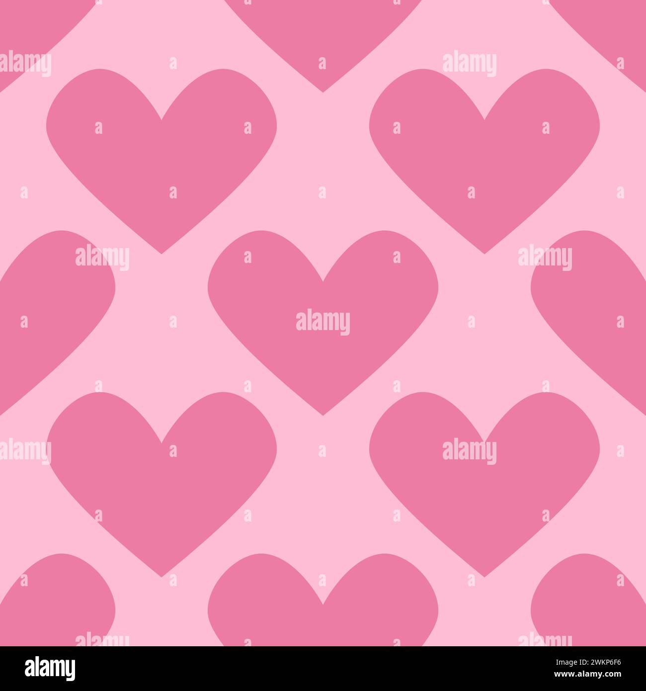 Motivo a cuore rosa senza cuciture. Illustrazione vettoriale in stile piatto. Texture per San Valentino. Concetto d'amore. Cuore disegnato a mano in stile doodle. Tessuto con stampa a cuore. Illustrazione Vettoriale