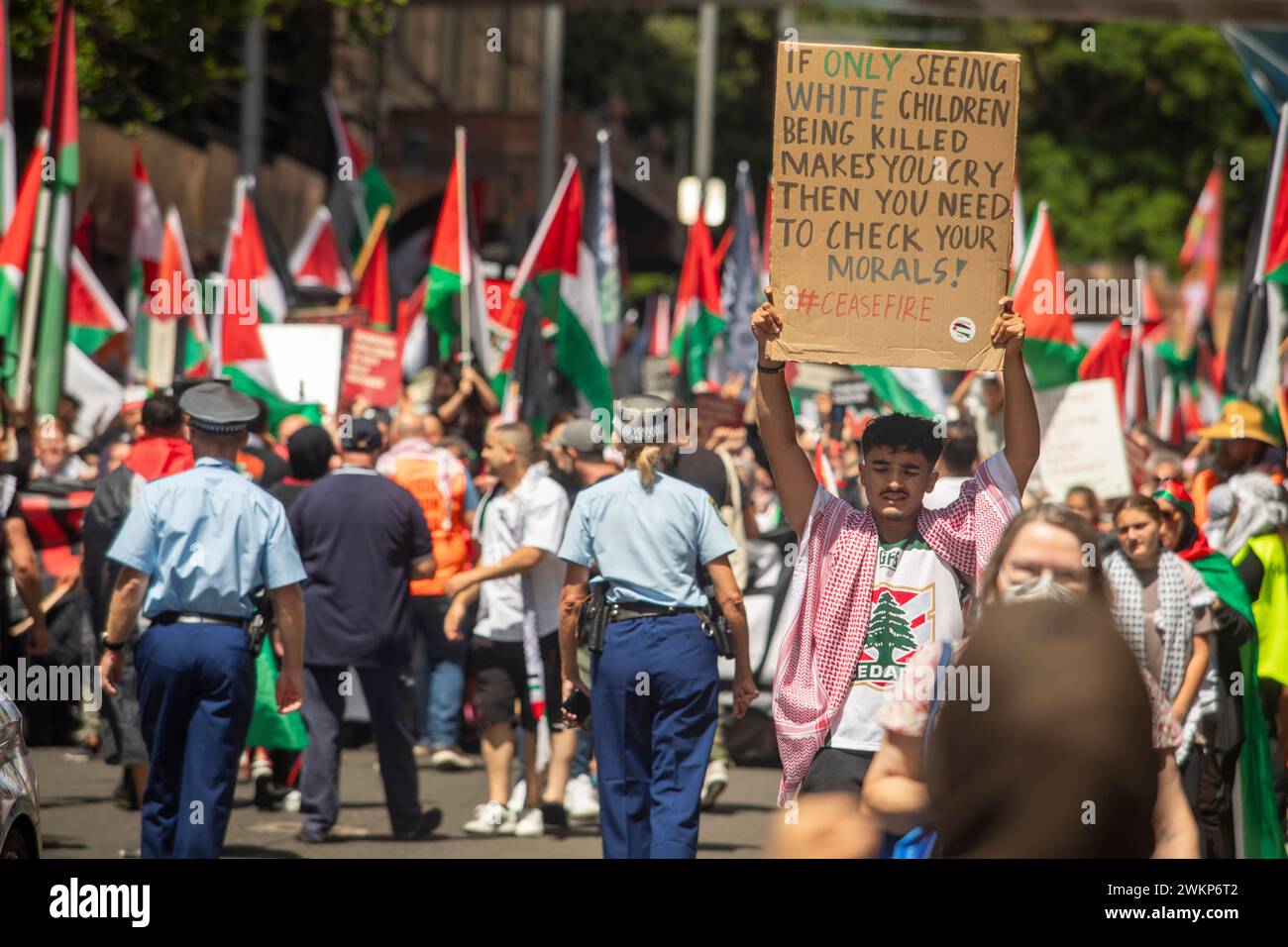 Foto di Tim Cuff - dicembre 2023 - marcia anti-Israele di protesta, Sydney, Australia Foto Stock