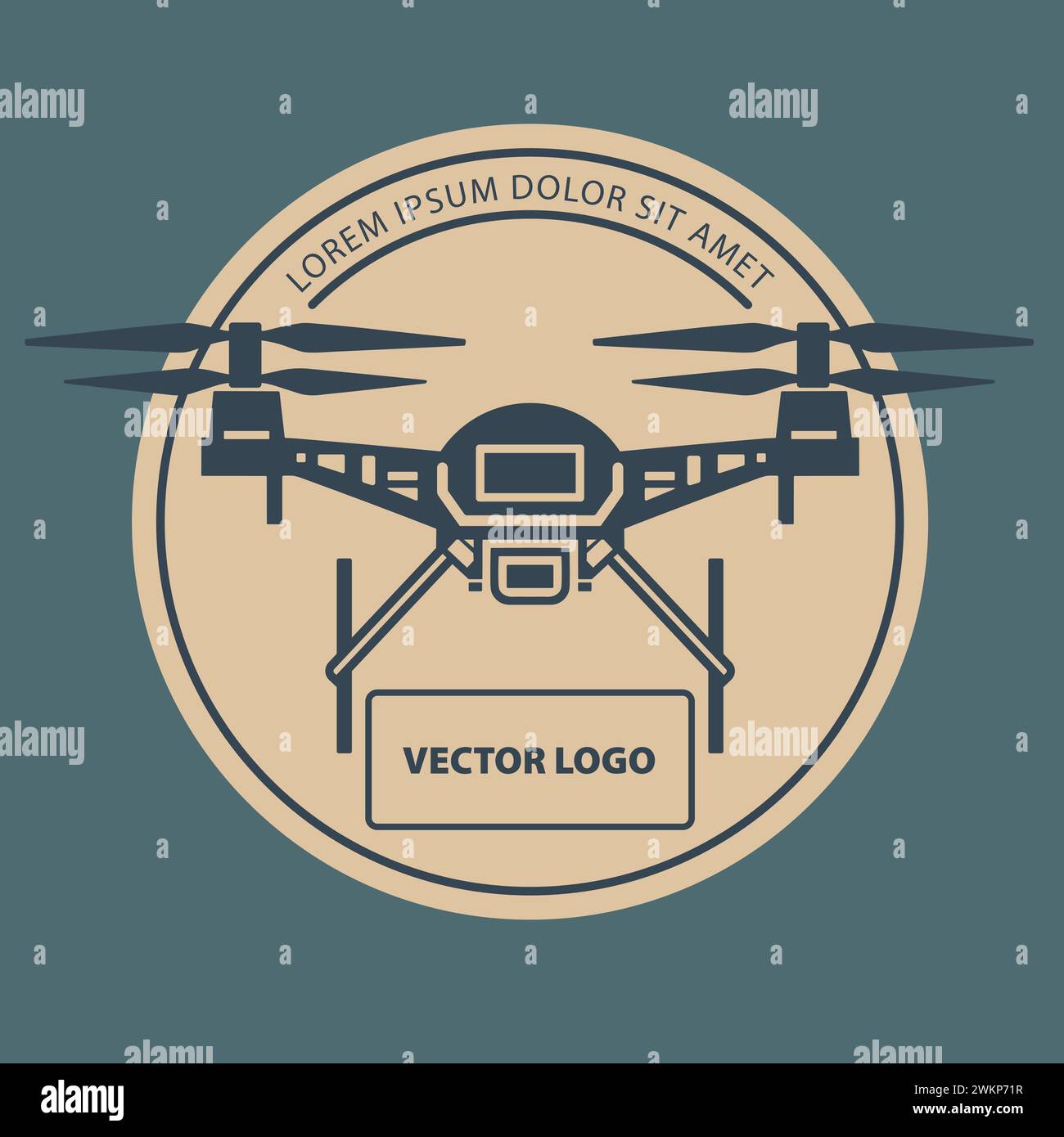 Design del logo del vettore drone. Illustrazione vettoriale Illustrazione Vettoriale