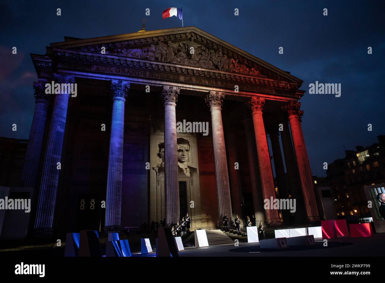 Parigi, Francia, mercoledì 21 febbraio 2024, cerimonia di ingresso di Missak Manouchian e dei suoi compagni di resistenza nel Pantheon, Credit Franc Loock / Alamy Live News Foto Stock