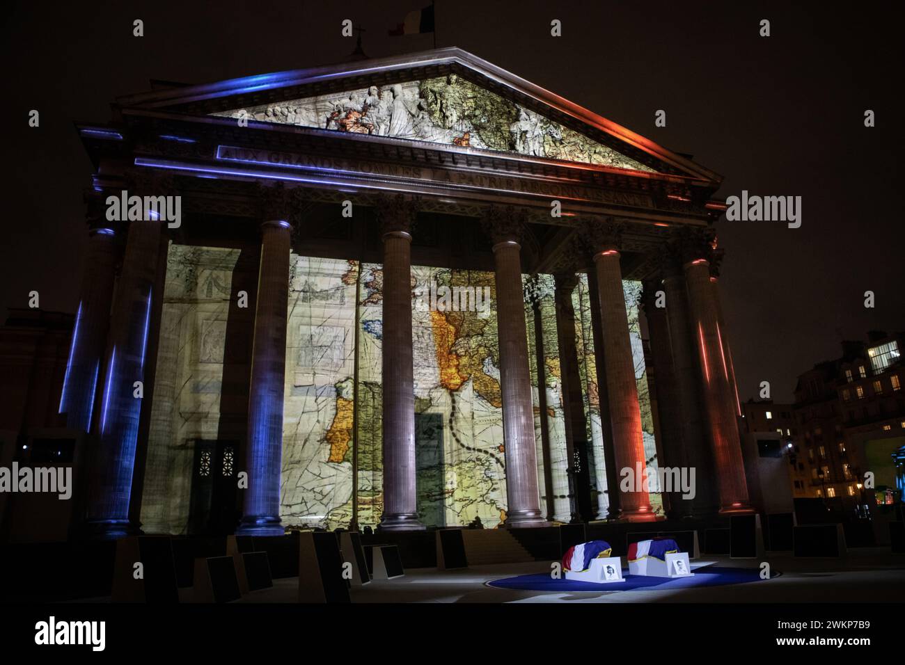 Parigi, Francia, mercoledì 21 febbraio 2024, cerimonia di ingresso di Missak Manouchian e dei suoi compagni di resistenza nel Pantheon, Credit Franc Loock / Alamy Live News Foto Stock